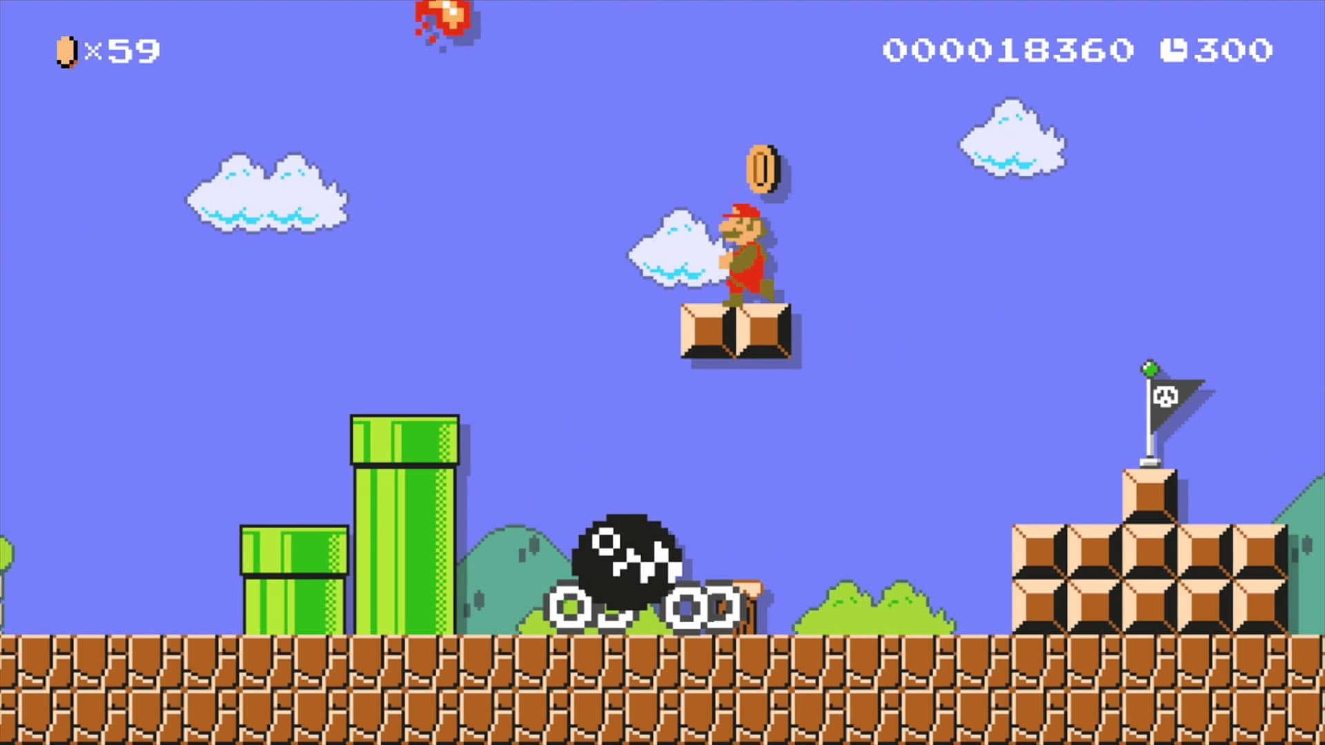 Classic 8-Bit Mario Jumping in Action Wallpaper