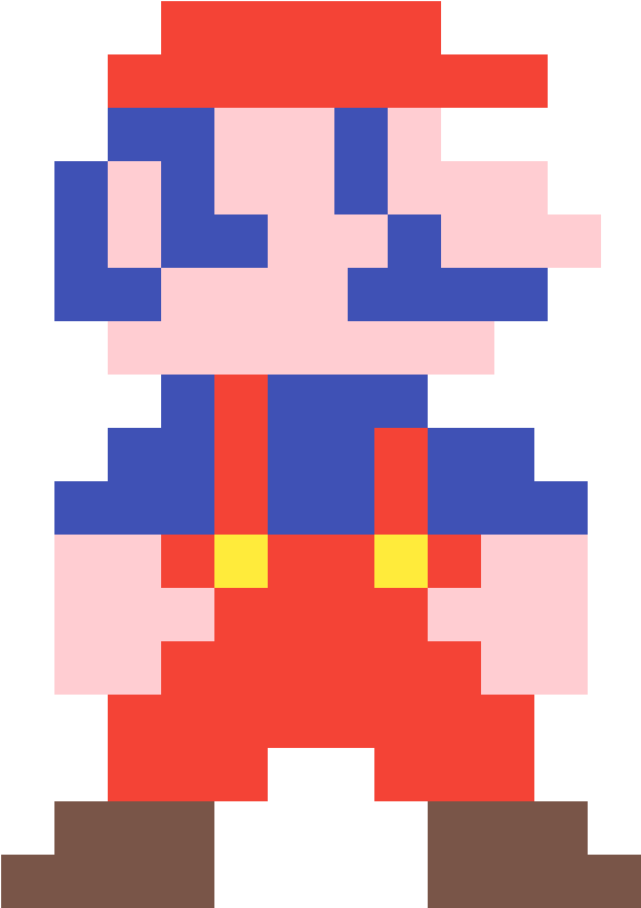 8 Bit Mario Classic Pixel Art PNG