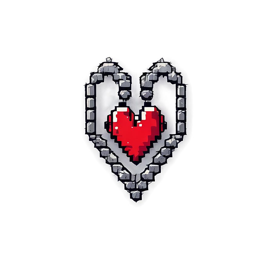 8-bit Pixel Heart Png 05252024 PNG