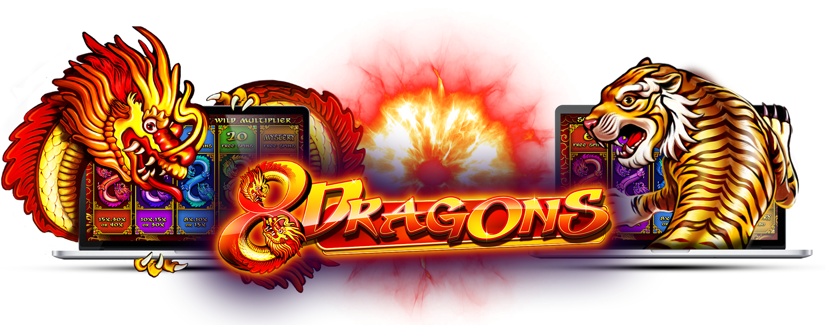 8 Dragons Slot Game Artwork PNG