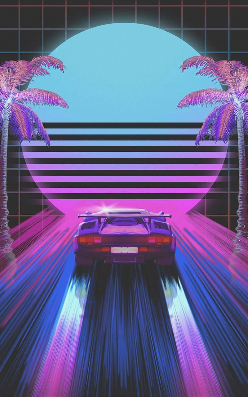 Embrace the Vibrancy of the 80s with this Aesthetic Iphone Wallpaper