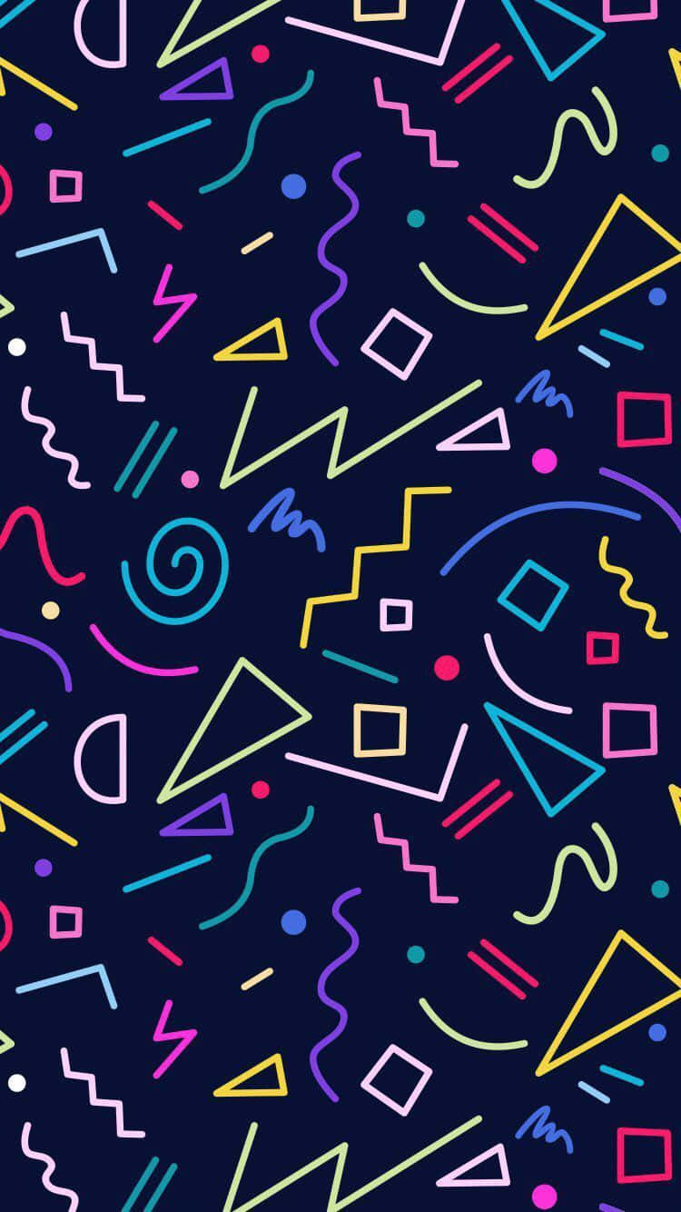 Et farverigt mønster med geometriske figurer Wallpaper