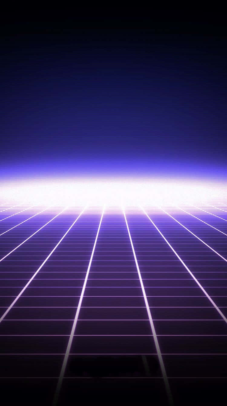 A Purple Light Is Shining On A Grid Of Lines Wallpaper