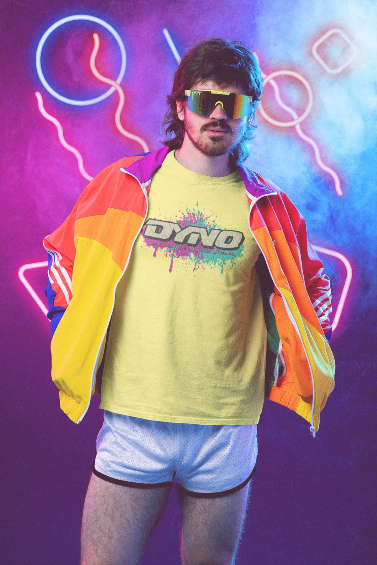 Download A Man In A Neon Jacket And Shorts