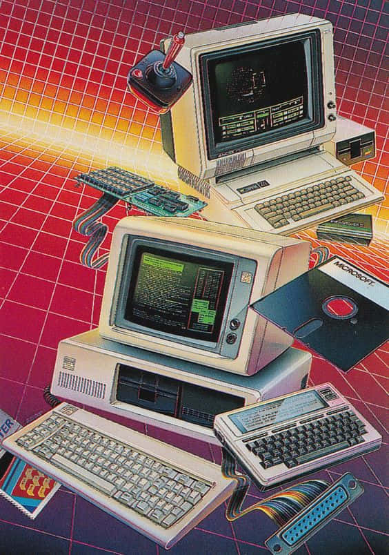 Wallpaperbli Nostalgisk För 80-talet Med Denna Retro Iphone-bakgrundsbild. Wallpaper