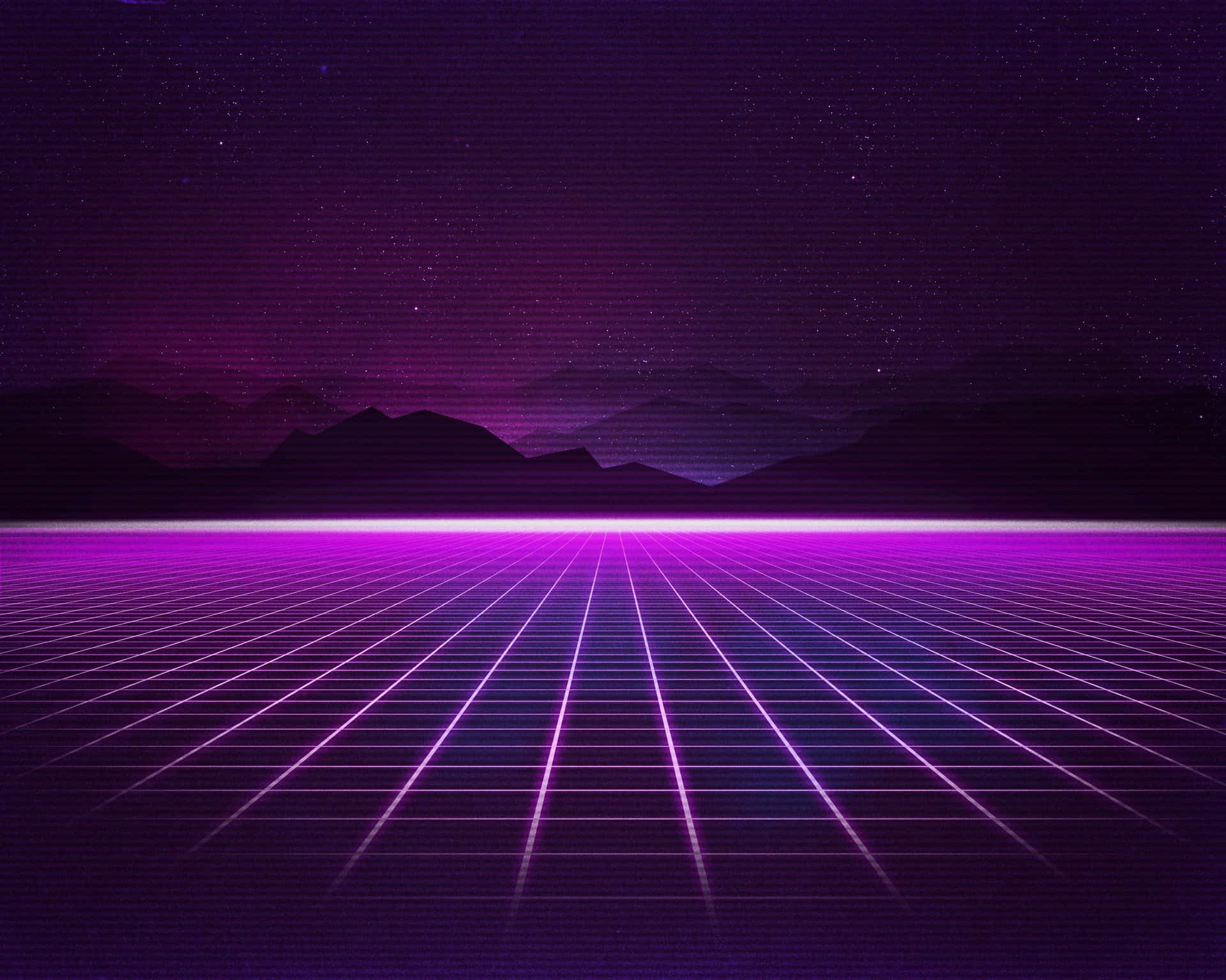 A Purple And Blue 80s Style Background With A Grid Wallpaper