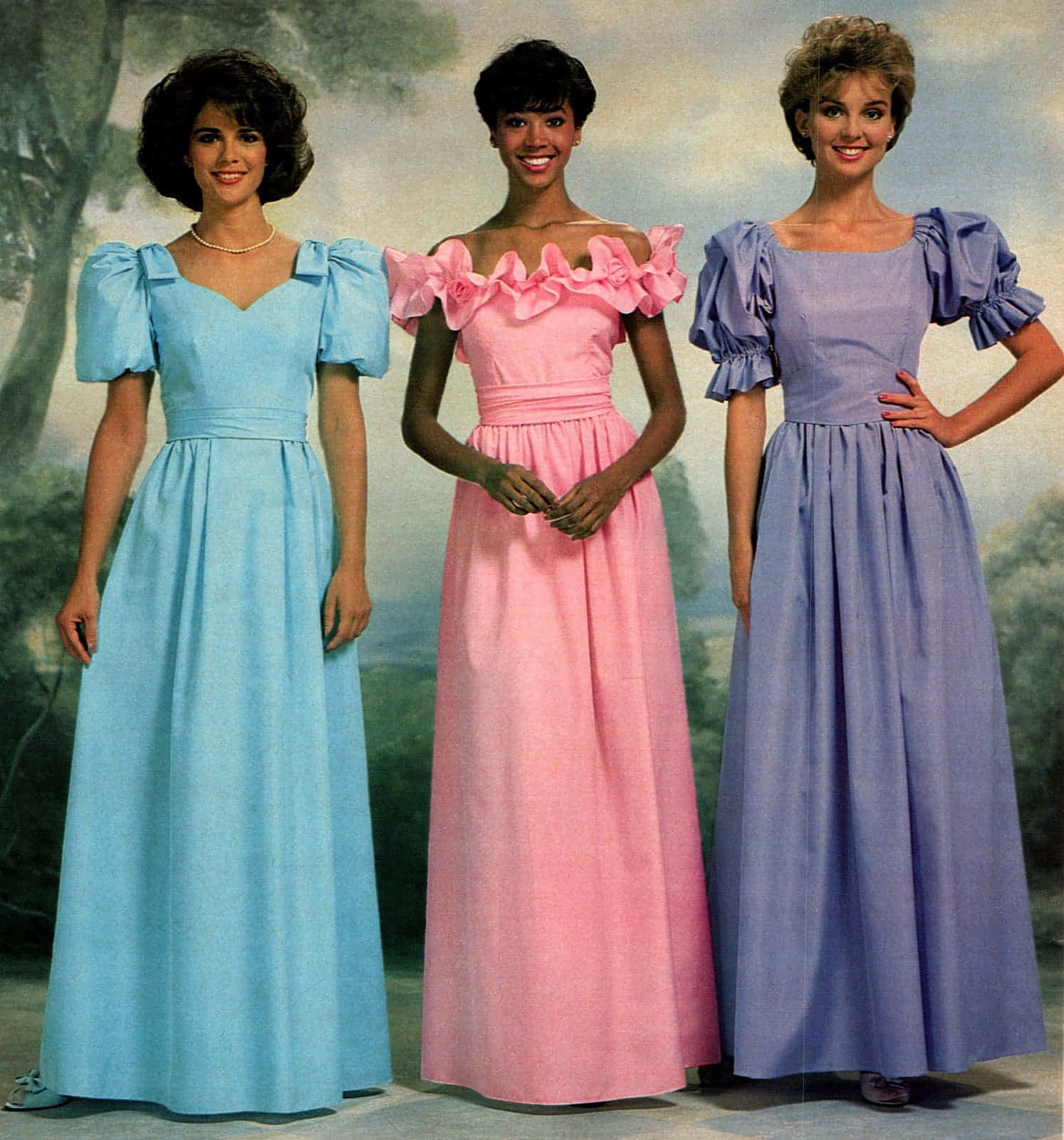 Imagende Un Vestido Pastel De Los Años 80 En Un Baile De Promoción.