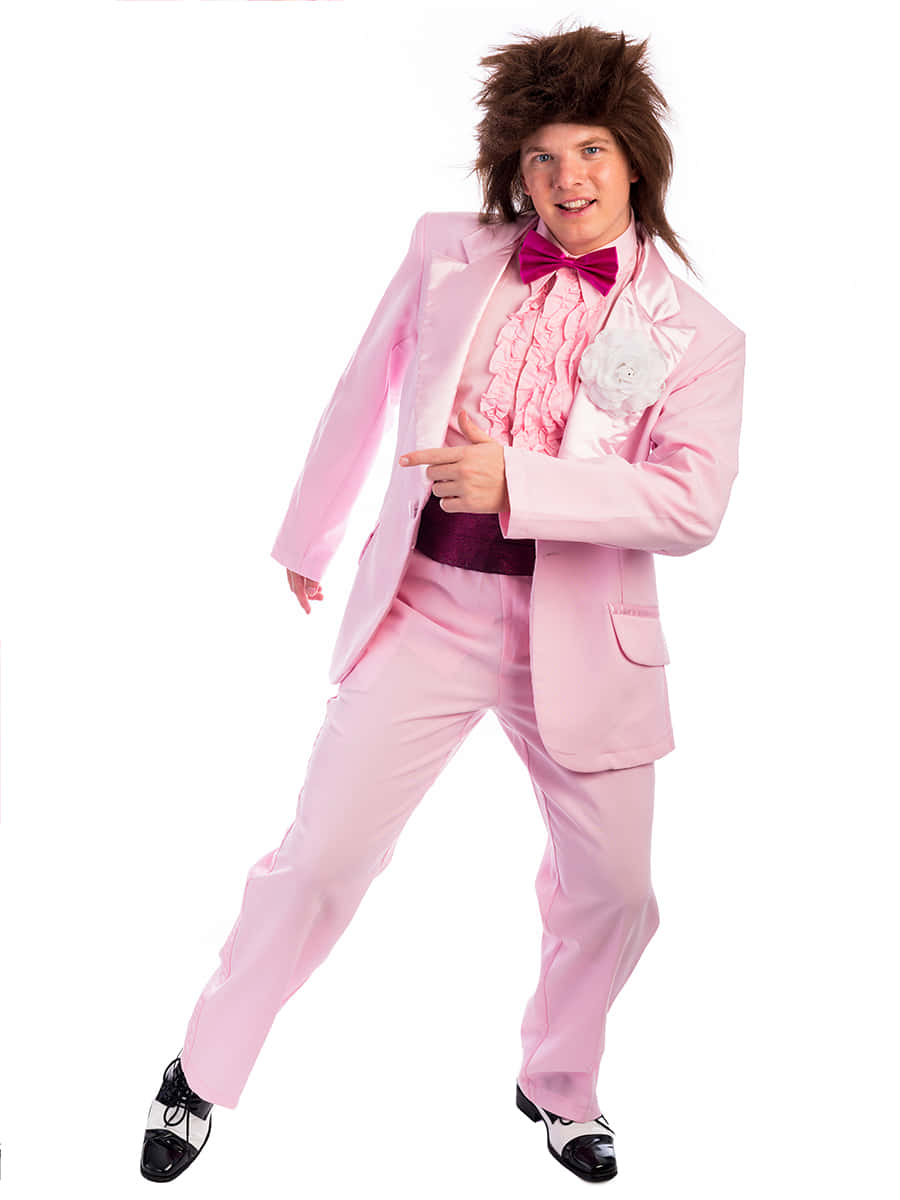 80s Prom Pink Tuxedo Costume Picture