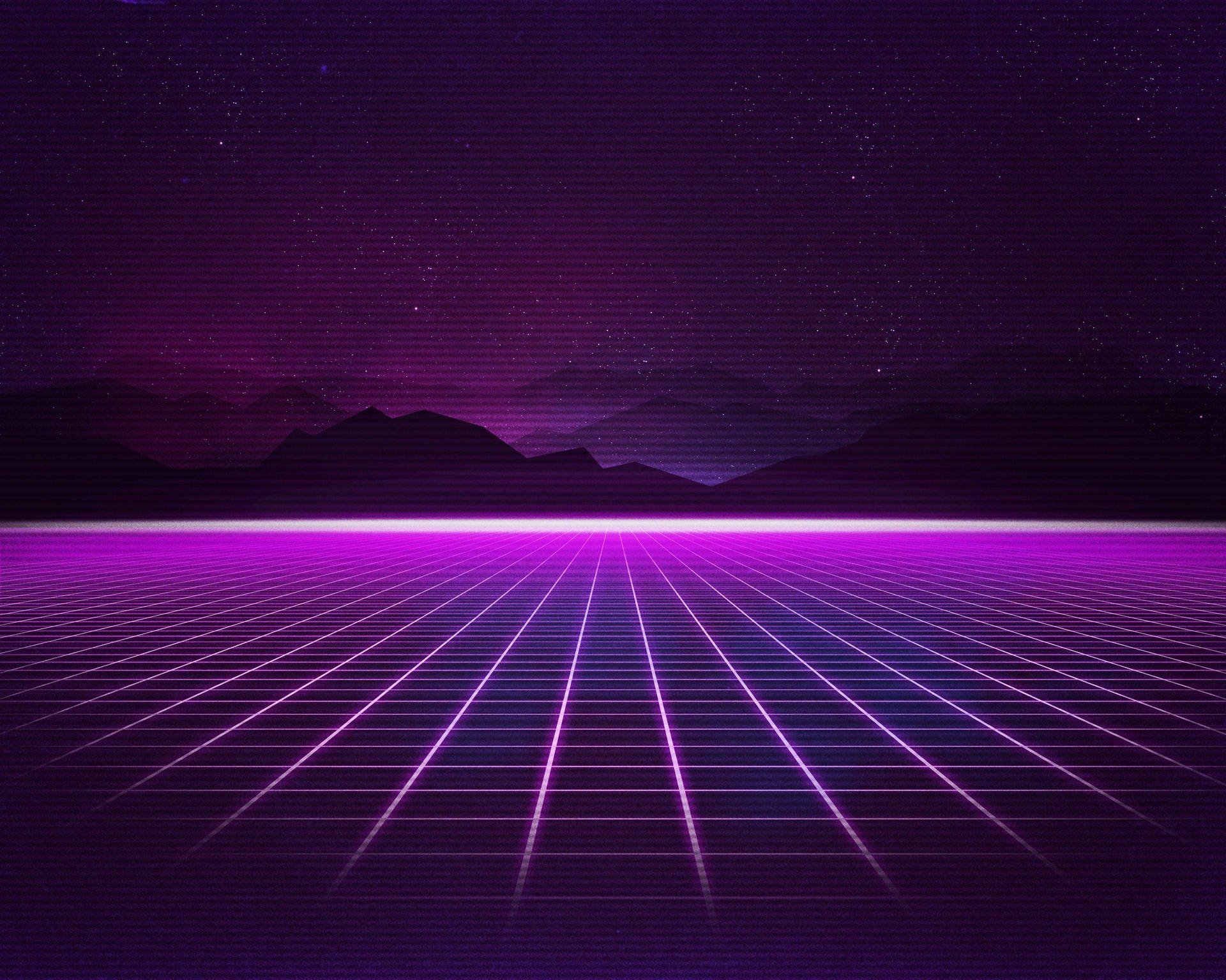 A Purple And Blue 80s Style Background With A Grid Wallpaper