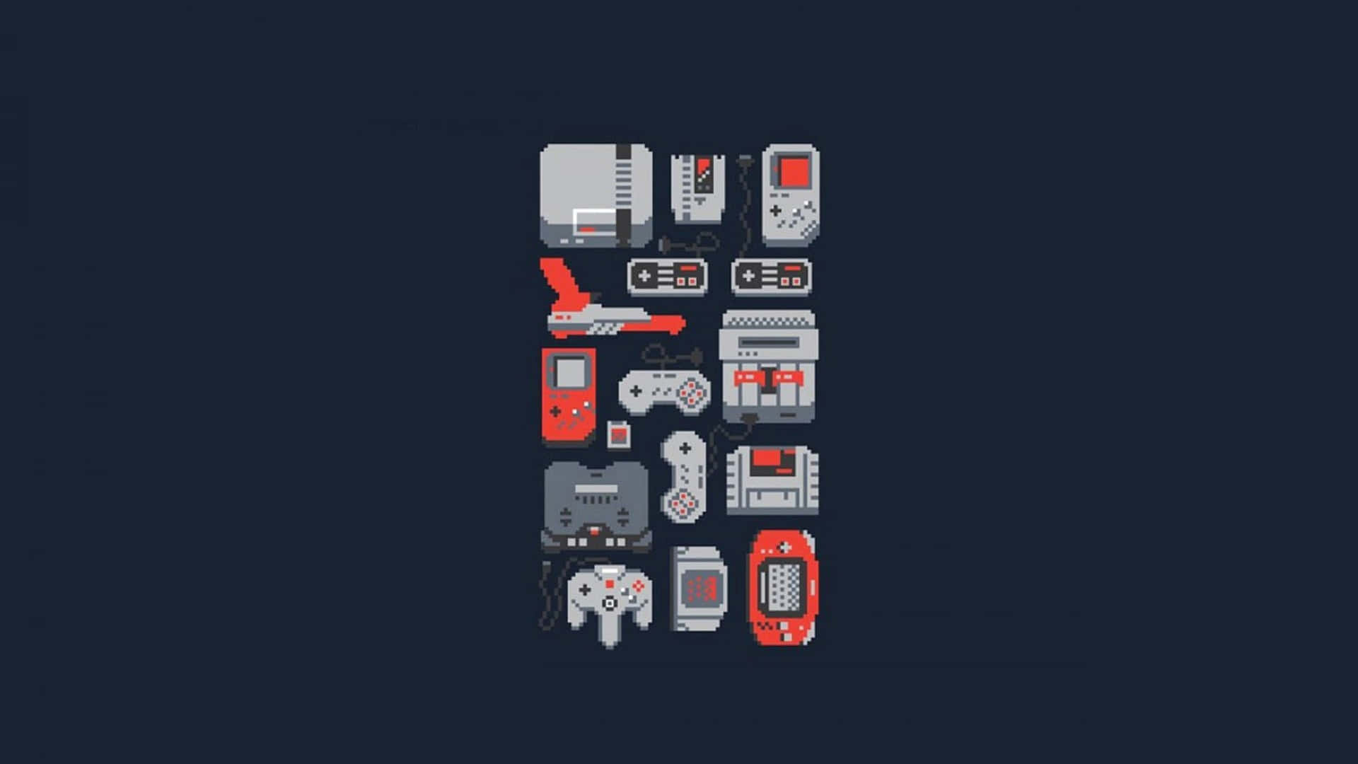 A Collection Of Nintendo Game Controllers On A Dark Background Wallpaper