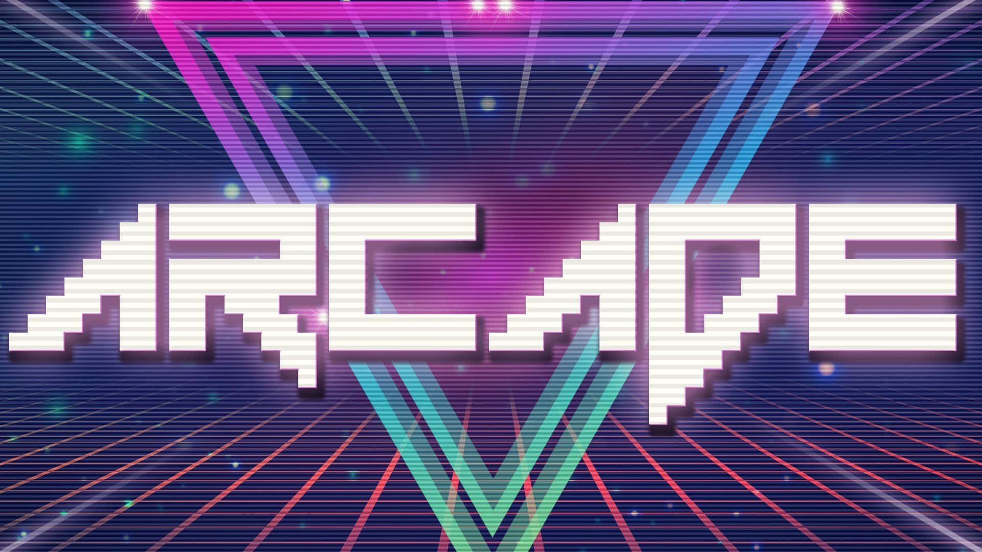 80s Retro Arcade Pixel Logo Wallpaper
