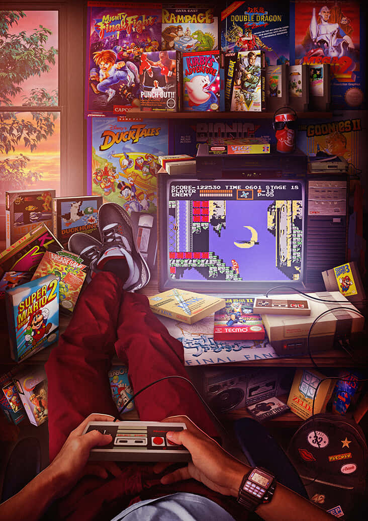 80s Retro Arcade Wallpaper