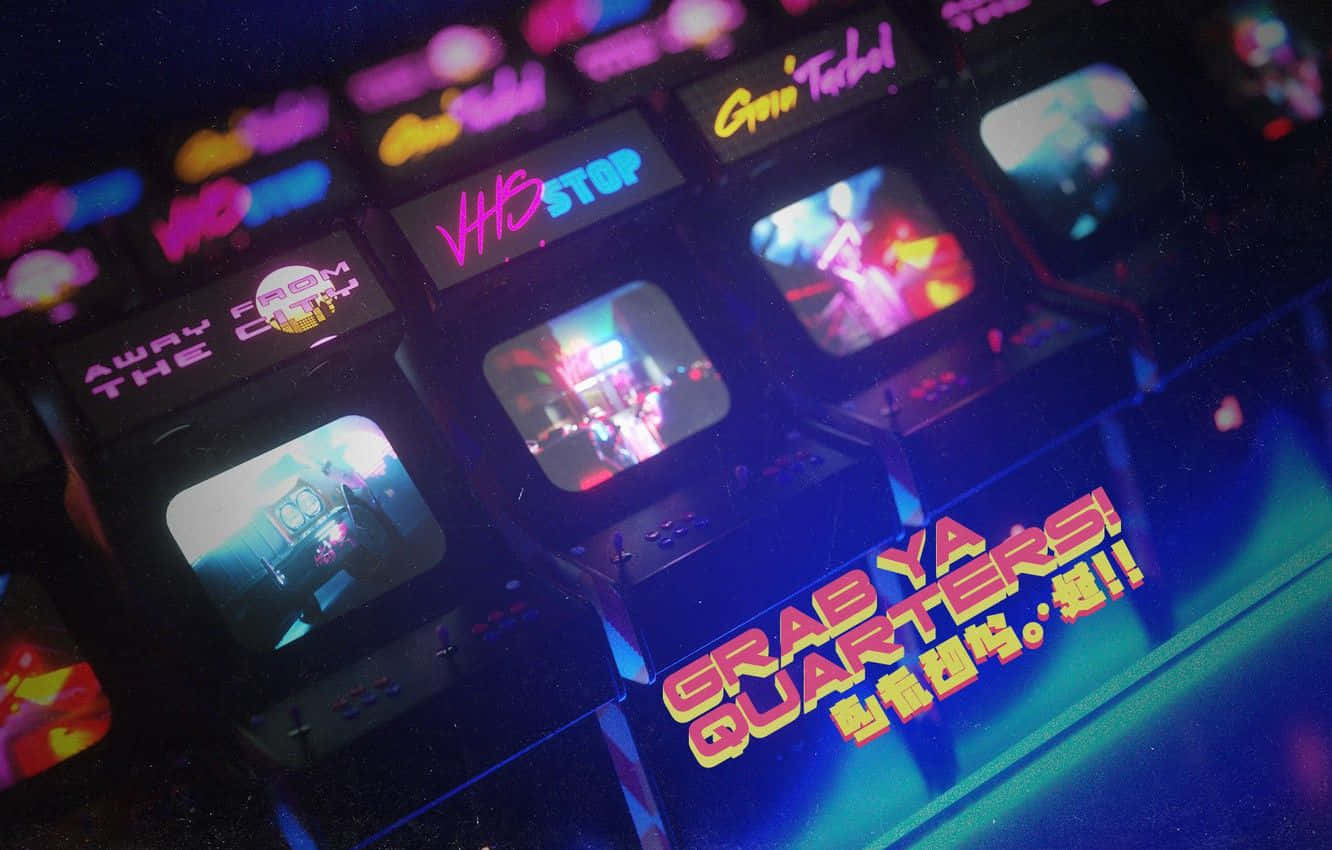80s Retro Arcade Gaming Wallpaper