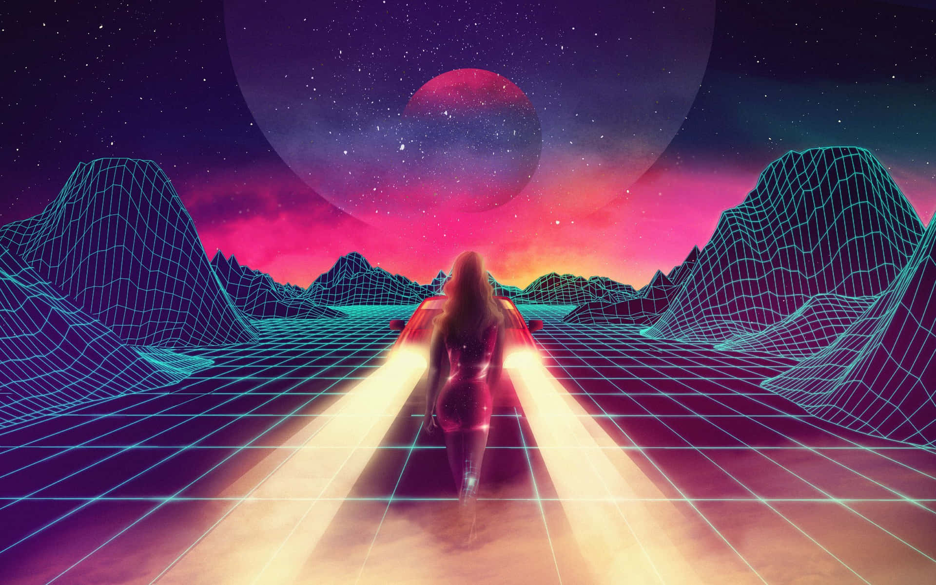 Experience the retro vibes of the 80s with this vibrant background!