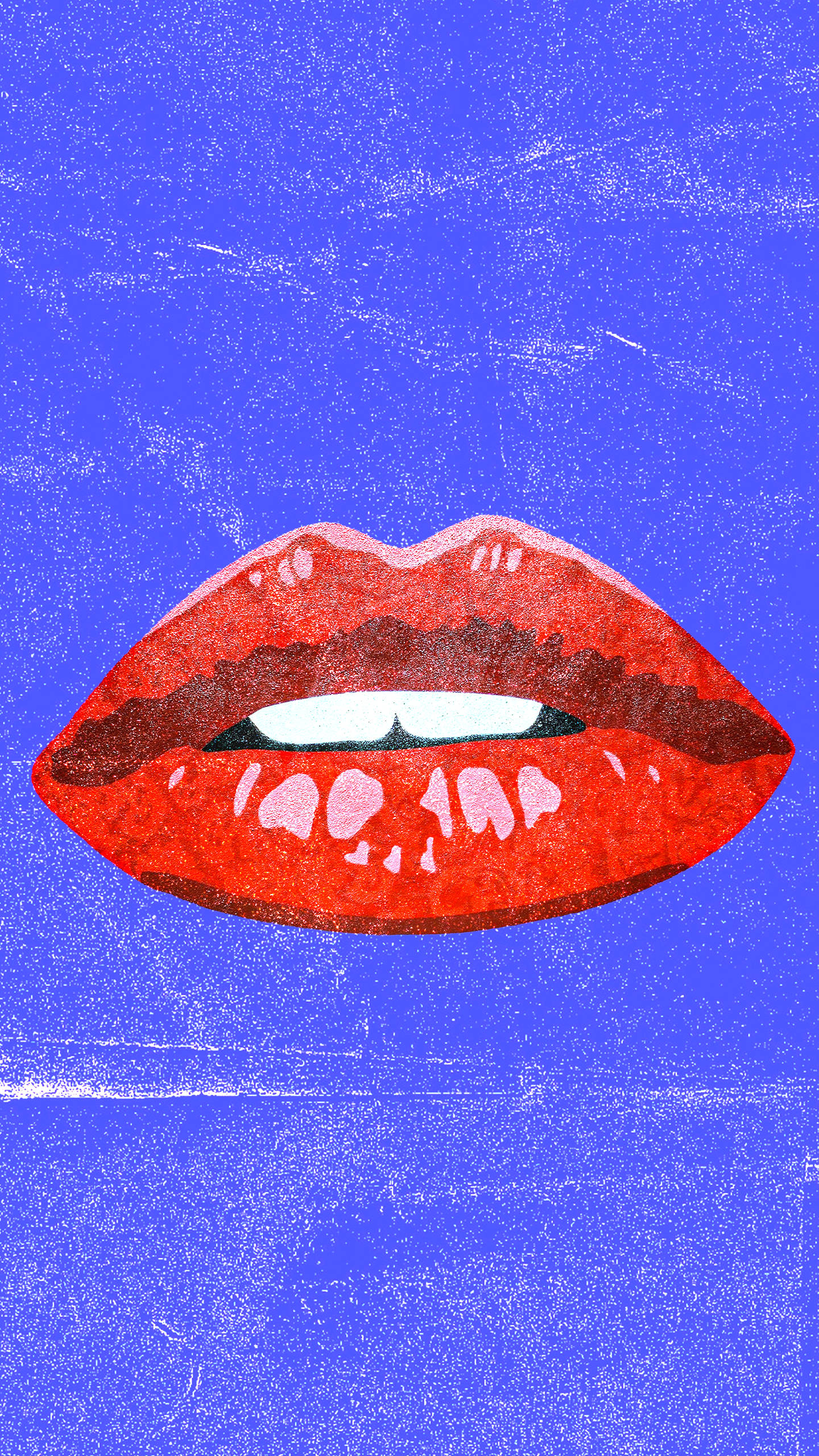 80s Retro Vintage Lips Illustration Wallpaper