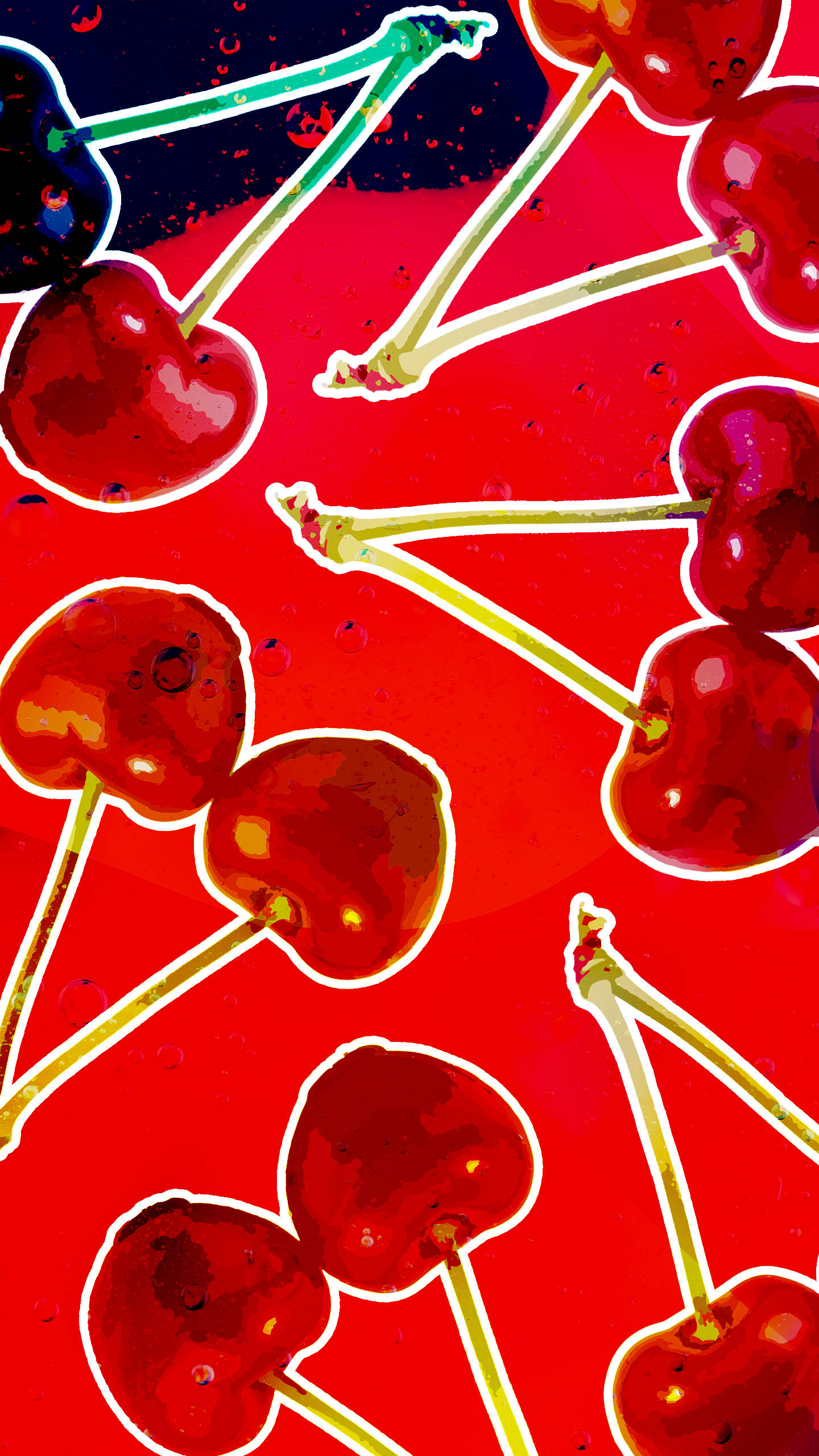 80s Retro Vintage Red Cherries Wallpaper