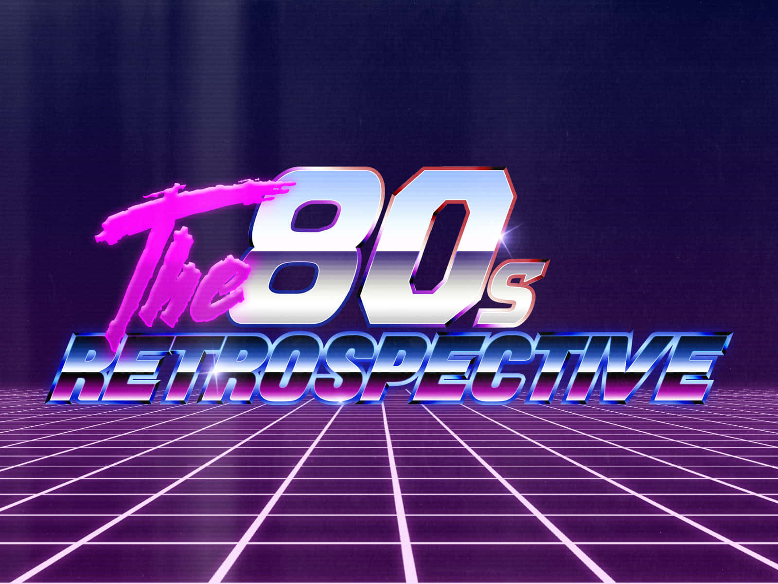 80s Retrospective Neon Grid Wallpaper