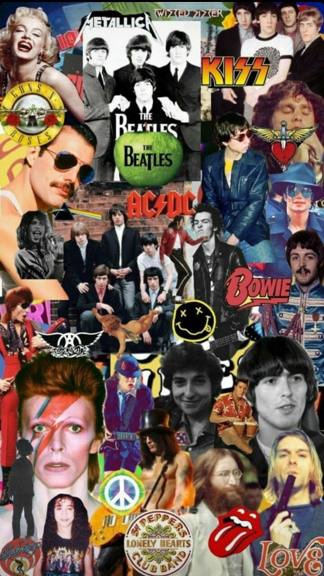 80s Rock Musicians Collage Wallpaper
