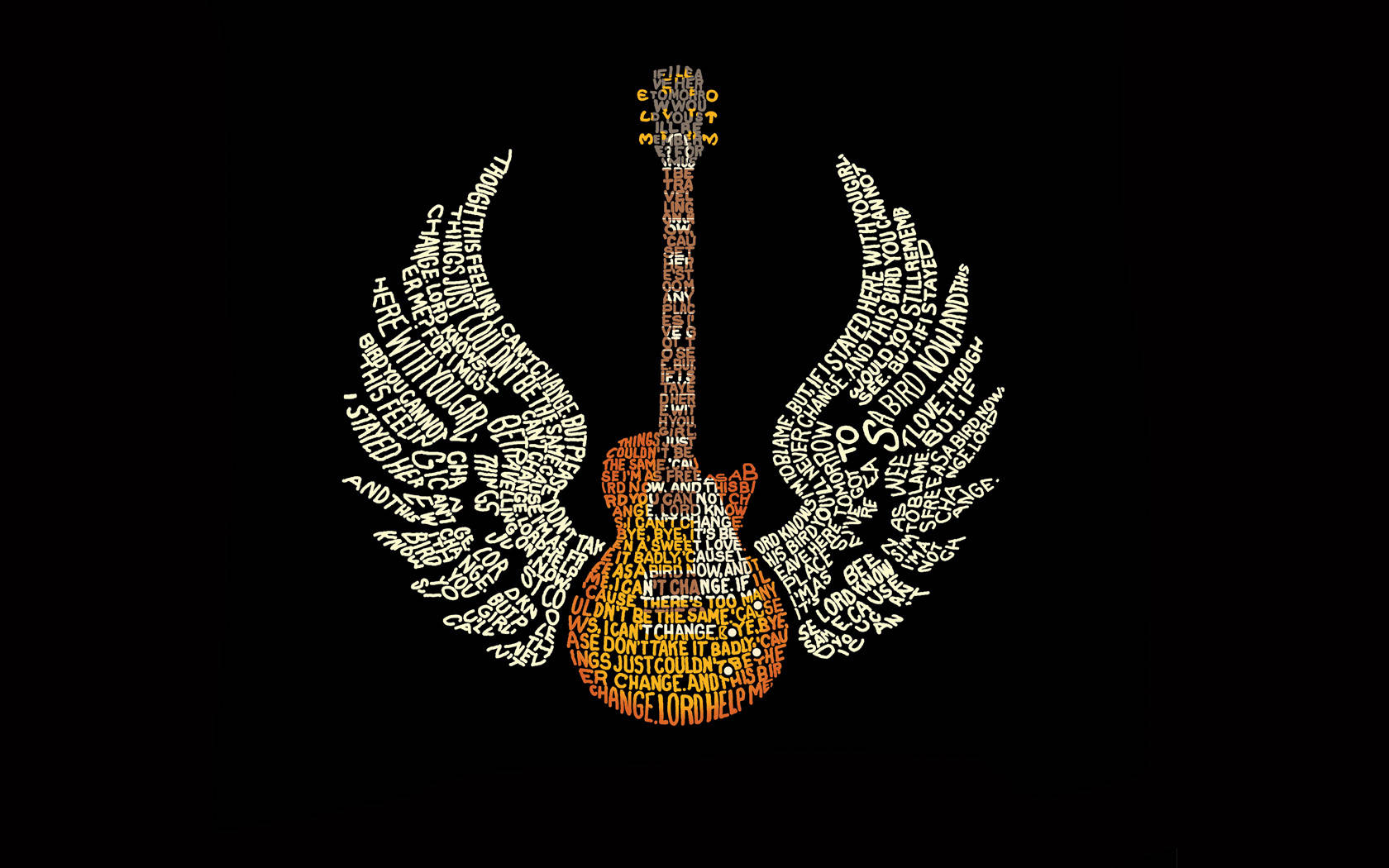 A Guitar With Wings On It Wallpaper