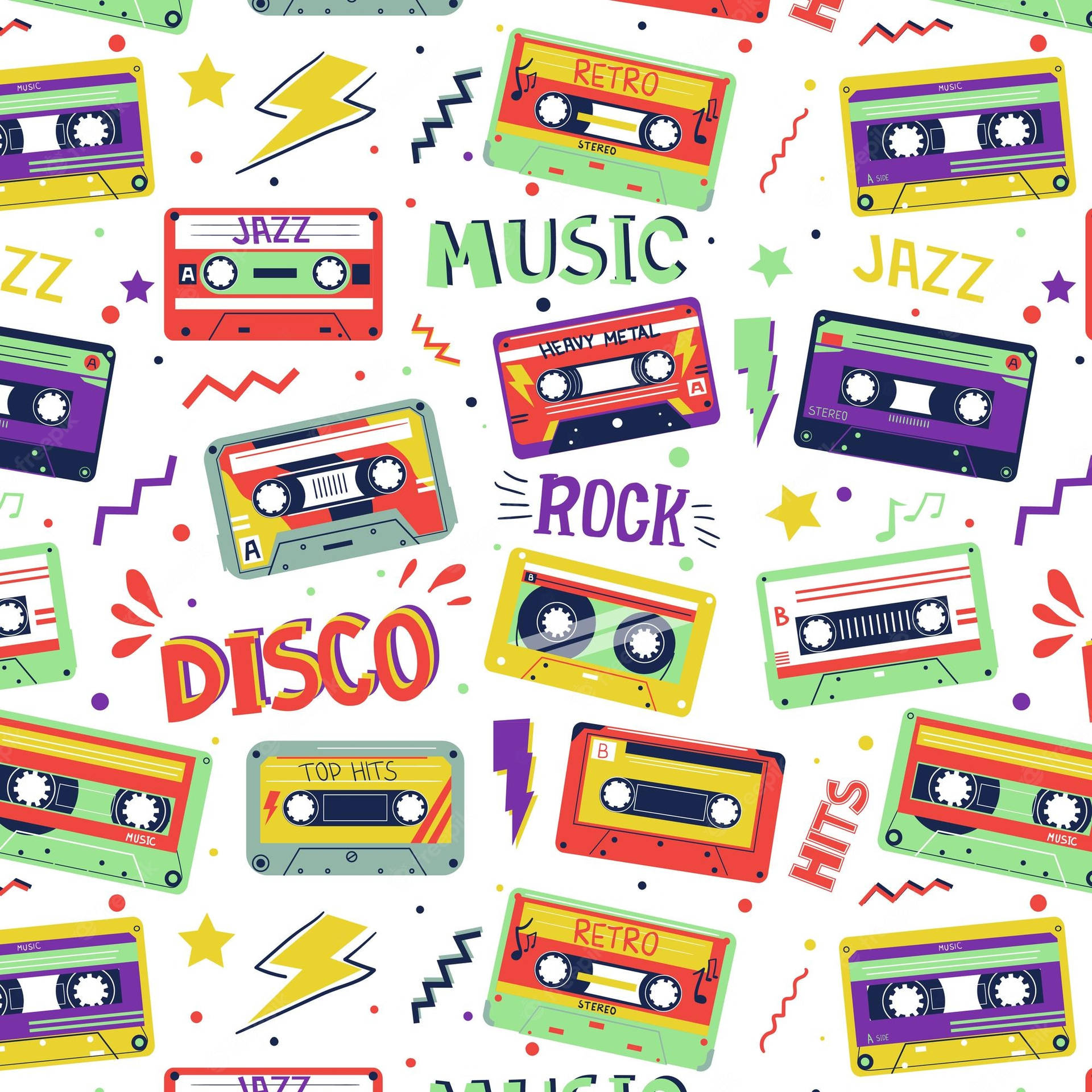 80s Rock Music Cassette Wallpaper