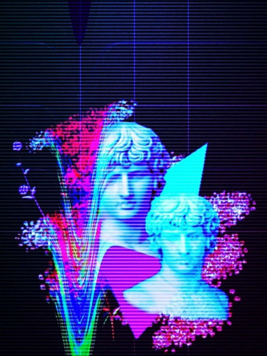 80ervaporwave Digitale Retro-kunst Wallpaper