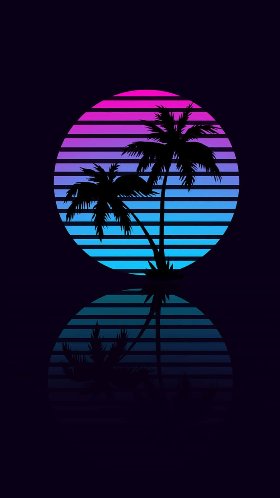 80s Vaporwave Neon Blue And Pink Aesthetic Wallpaper