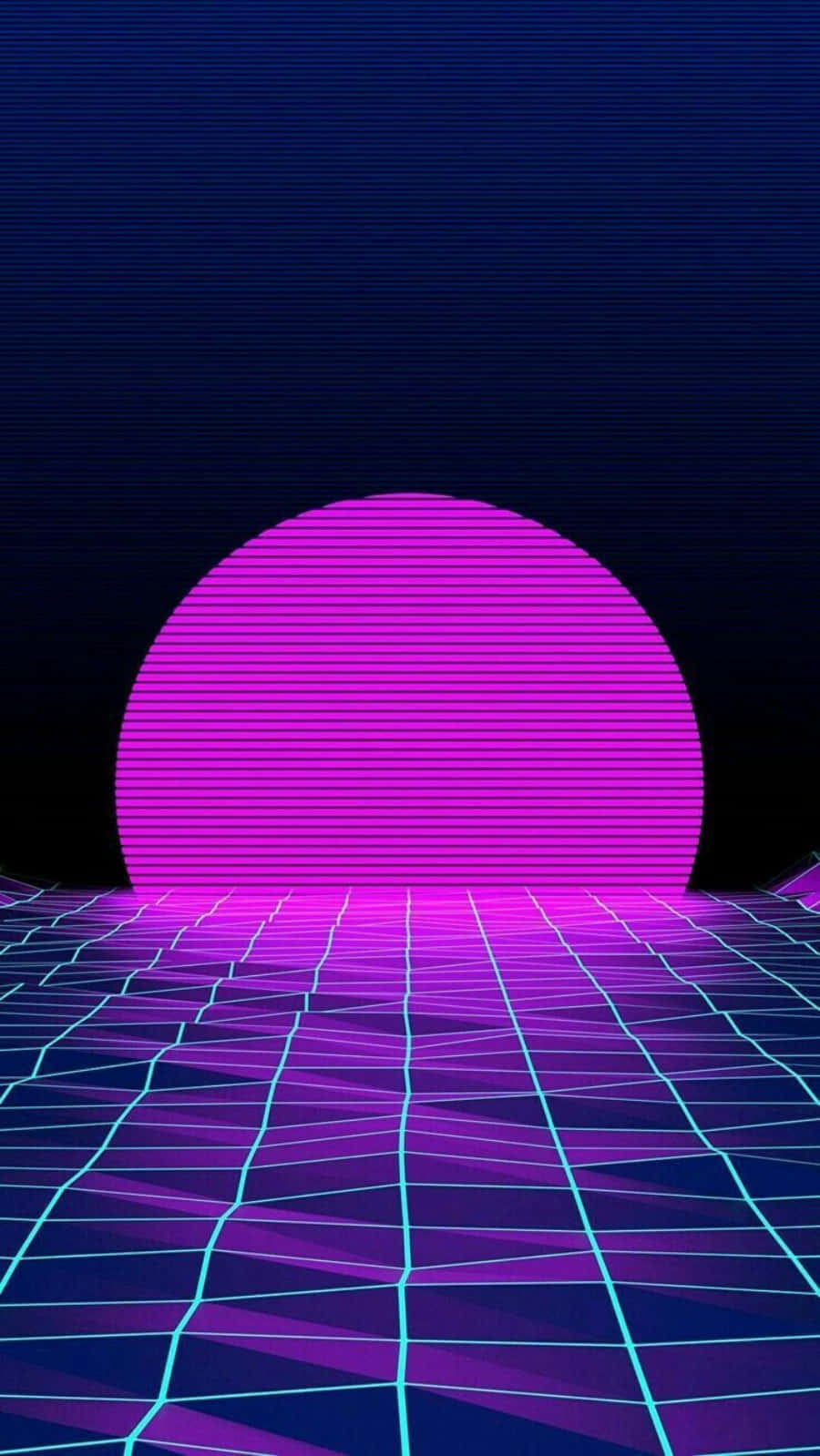 80erjahre Vaporwave Neon Pink Retro Sonne Wallpaper