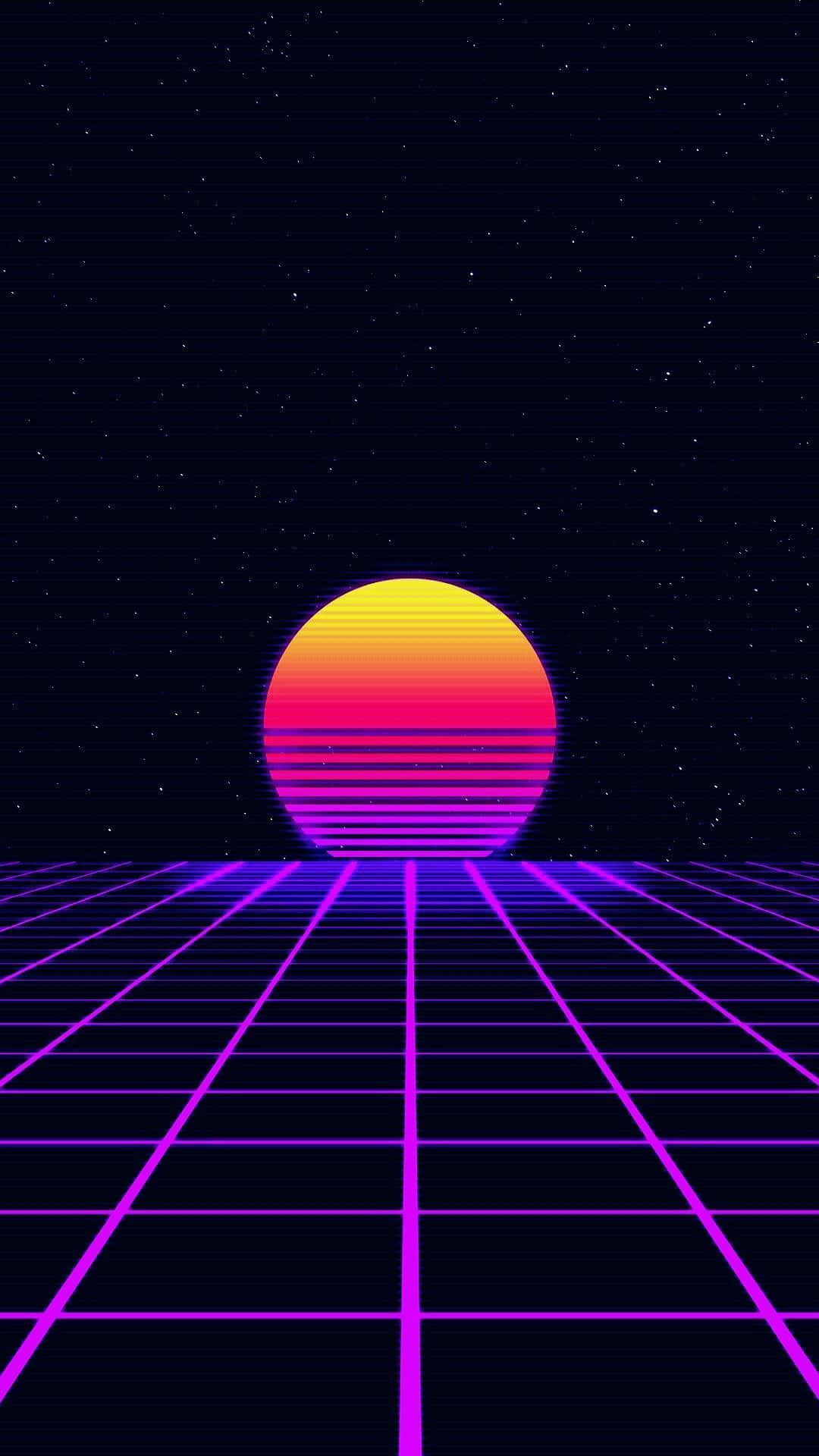 80erjahre Vaporwave Retro Sonnenuntergang Wallpaper