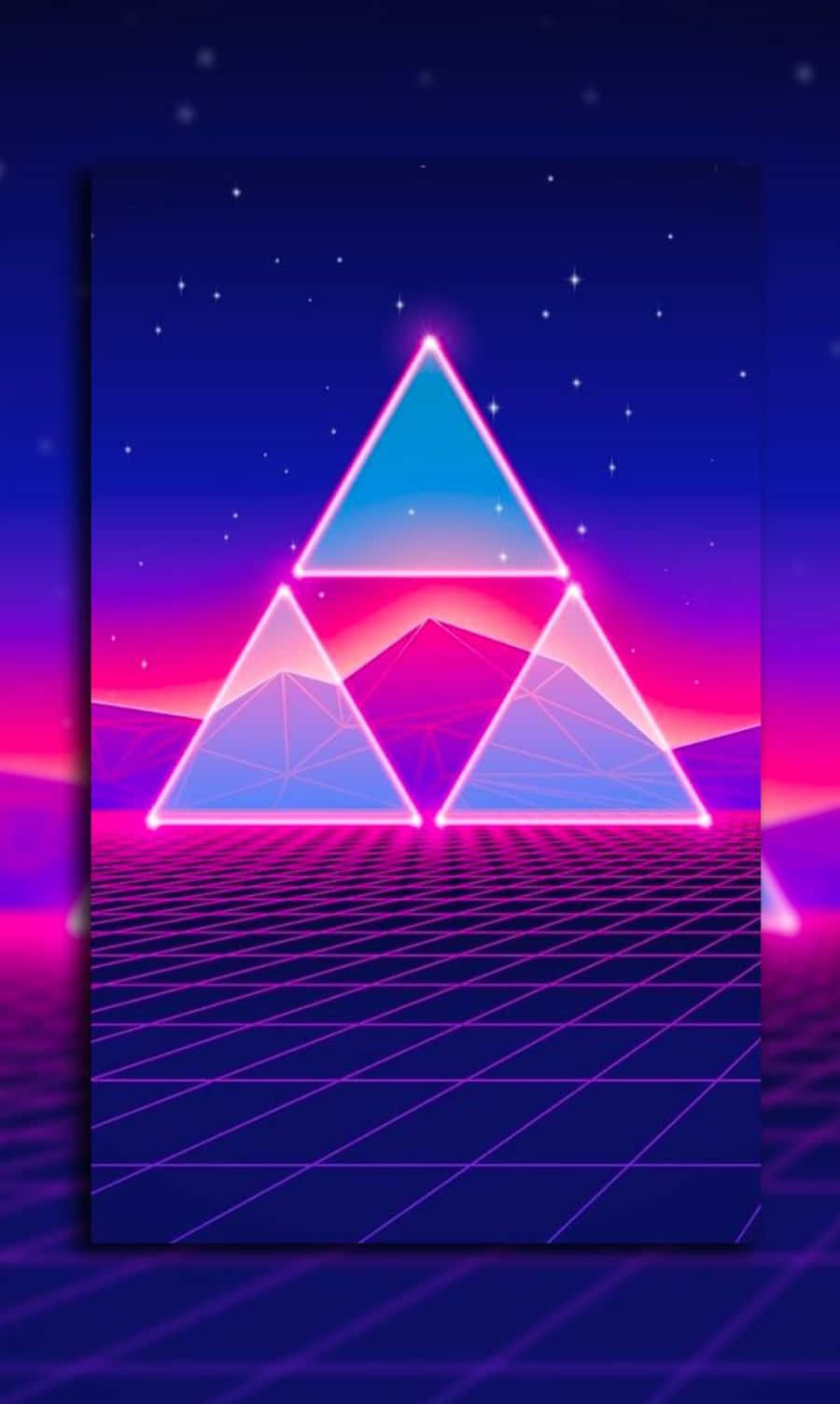 80erjahre Vaporwave Dreifache Dreiecke Wallpaper