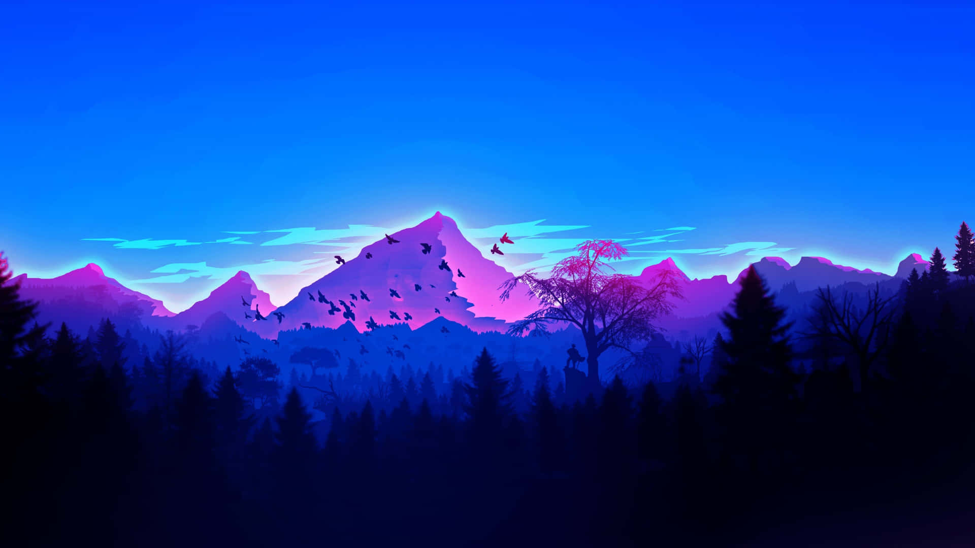 Breathtaking sunrise over a majestic mountain range