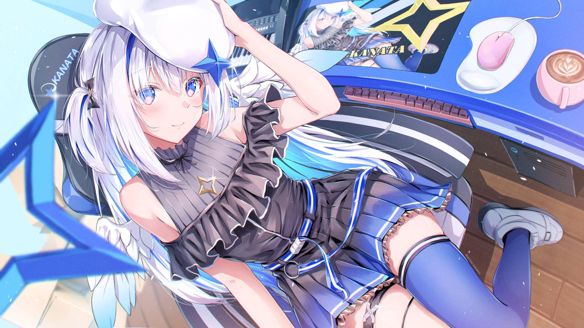 8k Anime Girl Streamer Background