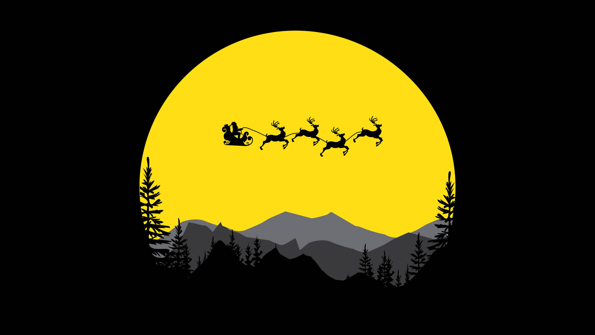 8kweihnachten Santa Nacht Silhouette Wallpaper