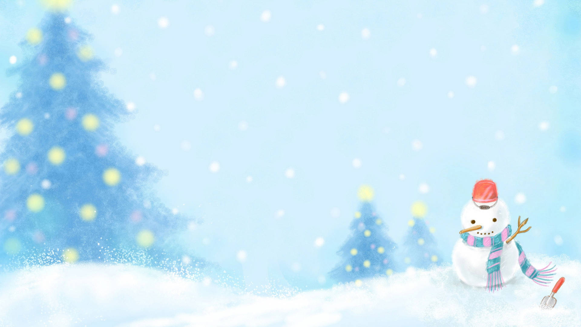 8k Christmas Snowman Winter Wallpaper