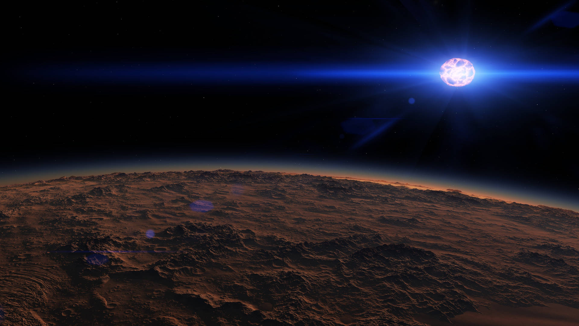 8k Desktop Glowing Planet Background