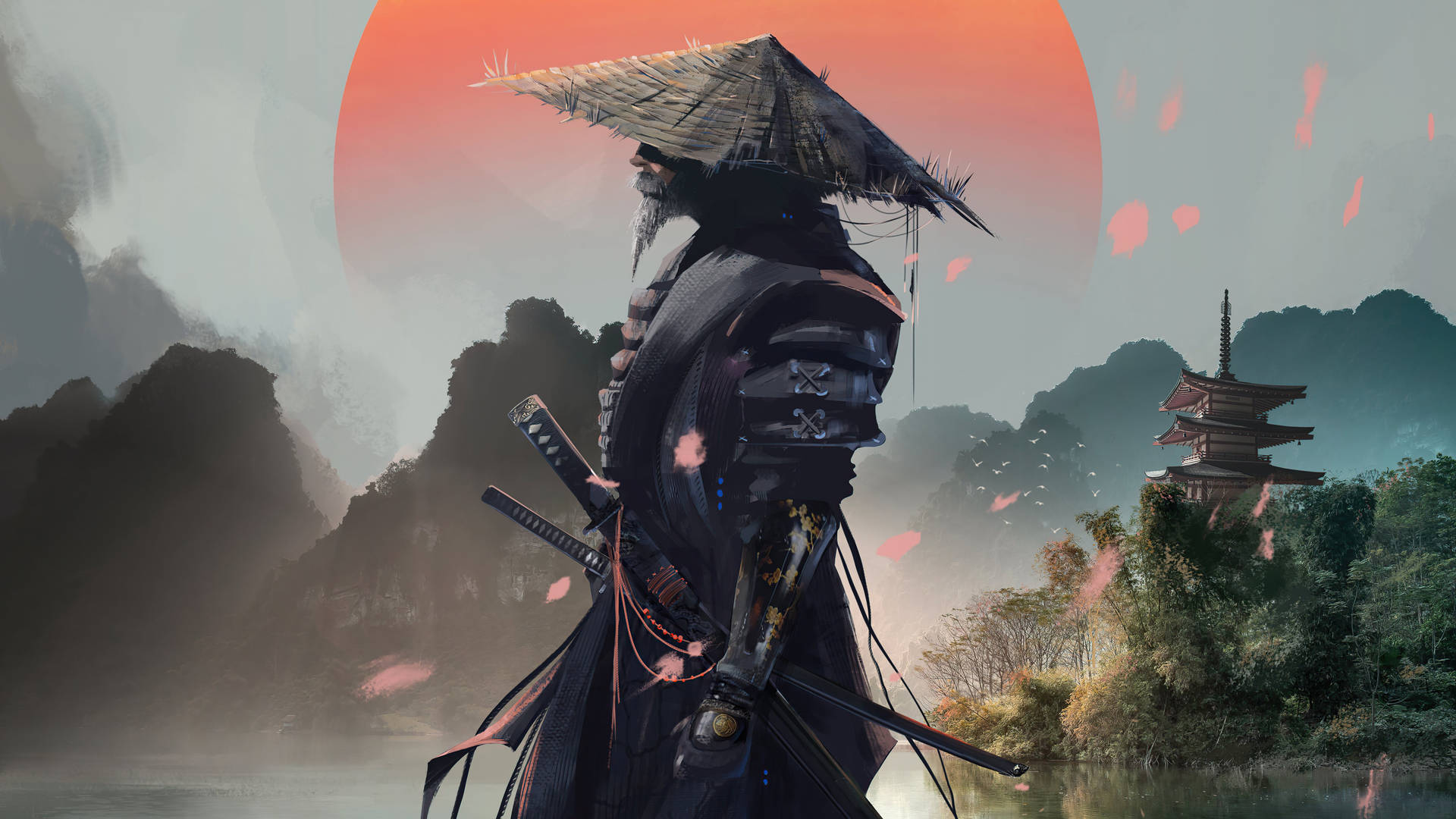 Grafica Samurai 8k Sfondo