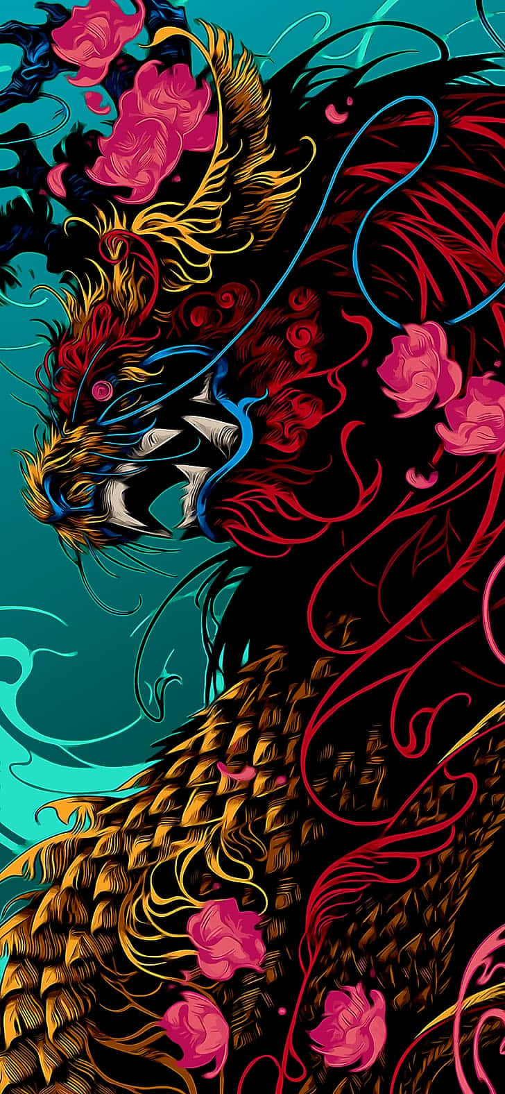 Dragon With Flowers 8k Ultra Hd Amoled Wallpaper