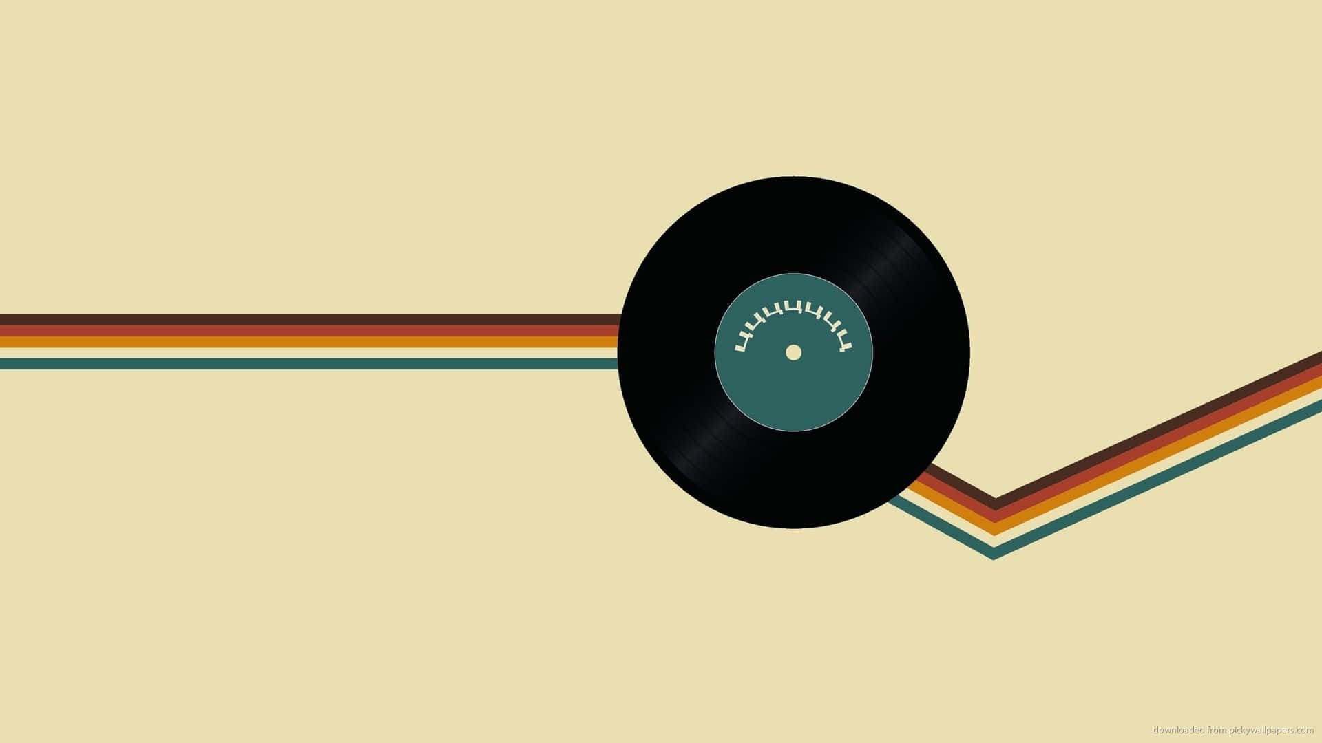 A Vinyl Record With A Rainbow Stripe On It Wallpaper
