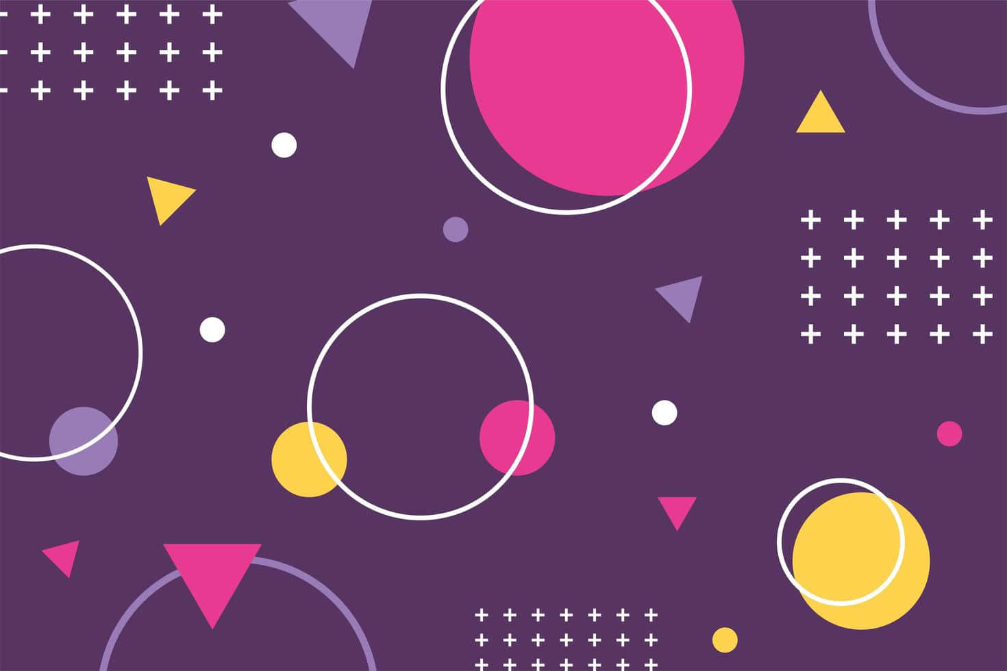 A Purple Background With Circles And Triangles Wallpaper