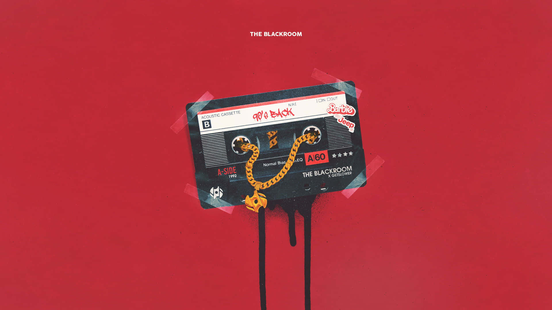 A Red Cassette With A Chain Attached To It Wallpaper