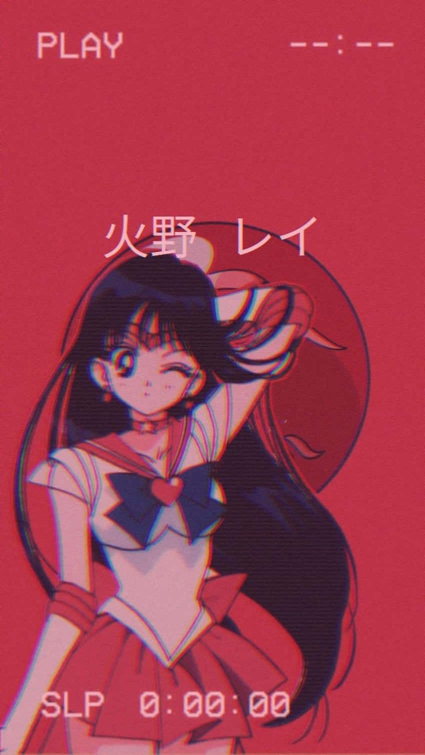 90talets Anime-estetik Sailor Mars Wallpaper