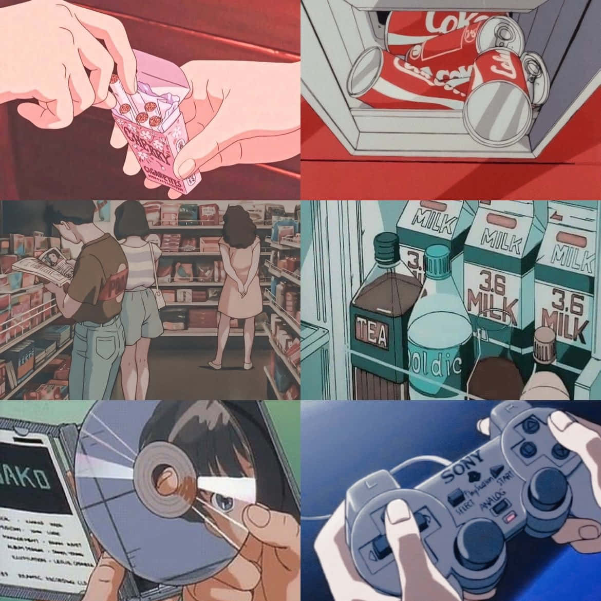90s Anime Nostalgia Collage Wallpaper