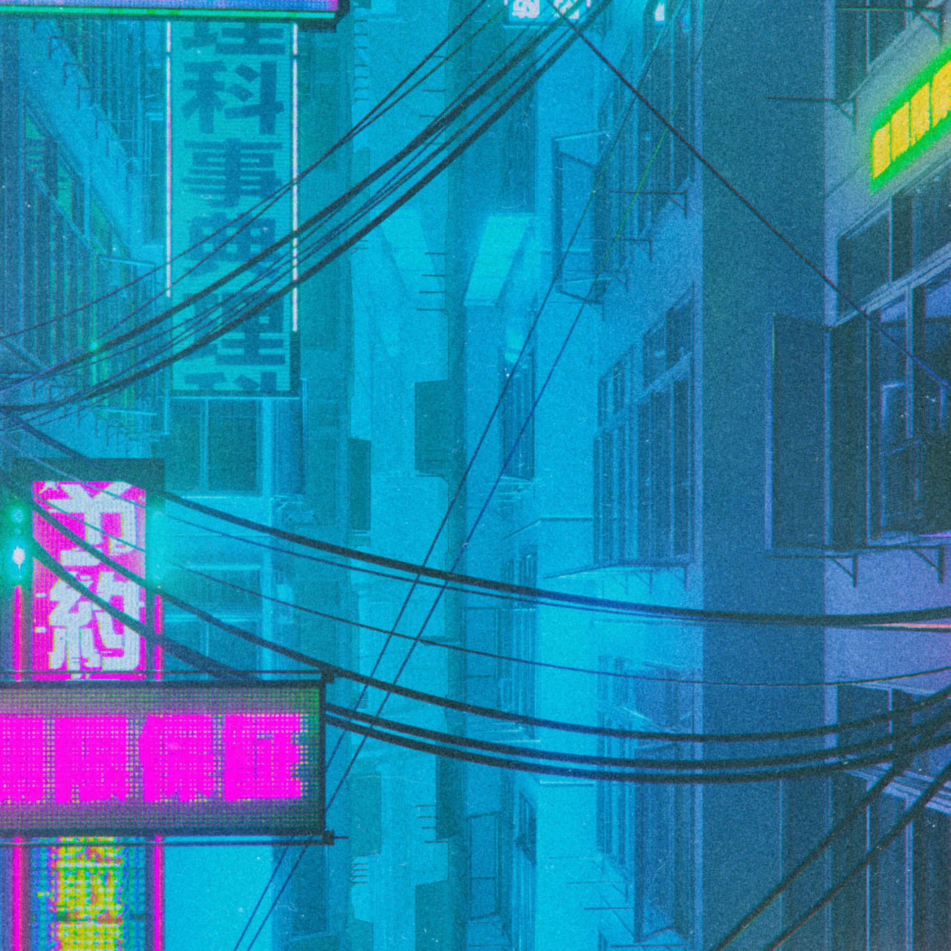 90s Anime City Street Wallpaper