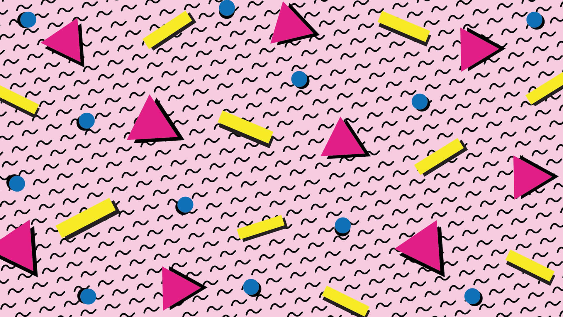 En lyserød baggrund med trekanter og trekantede former Wallpaper