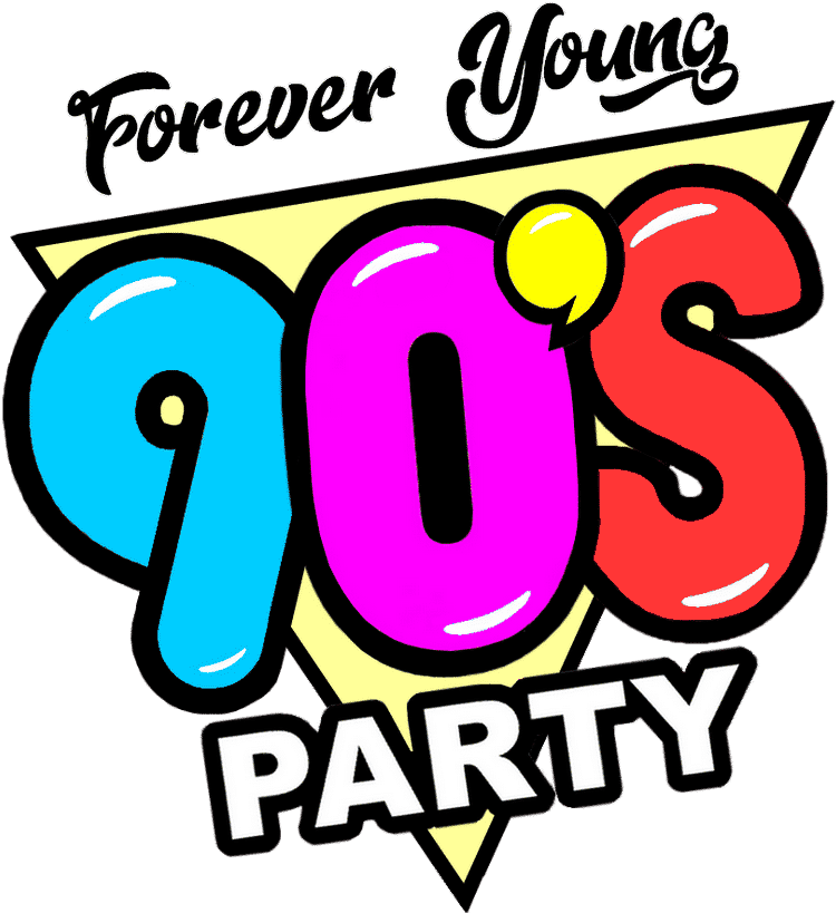 90s Forever Young Party Graphic PNG