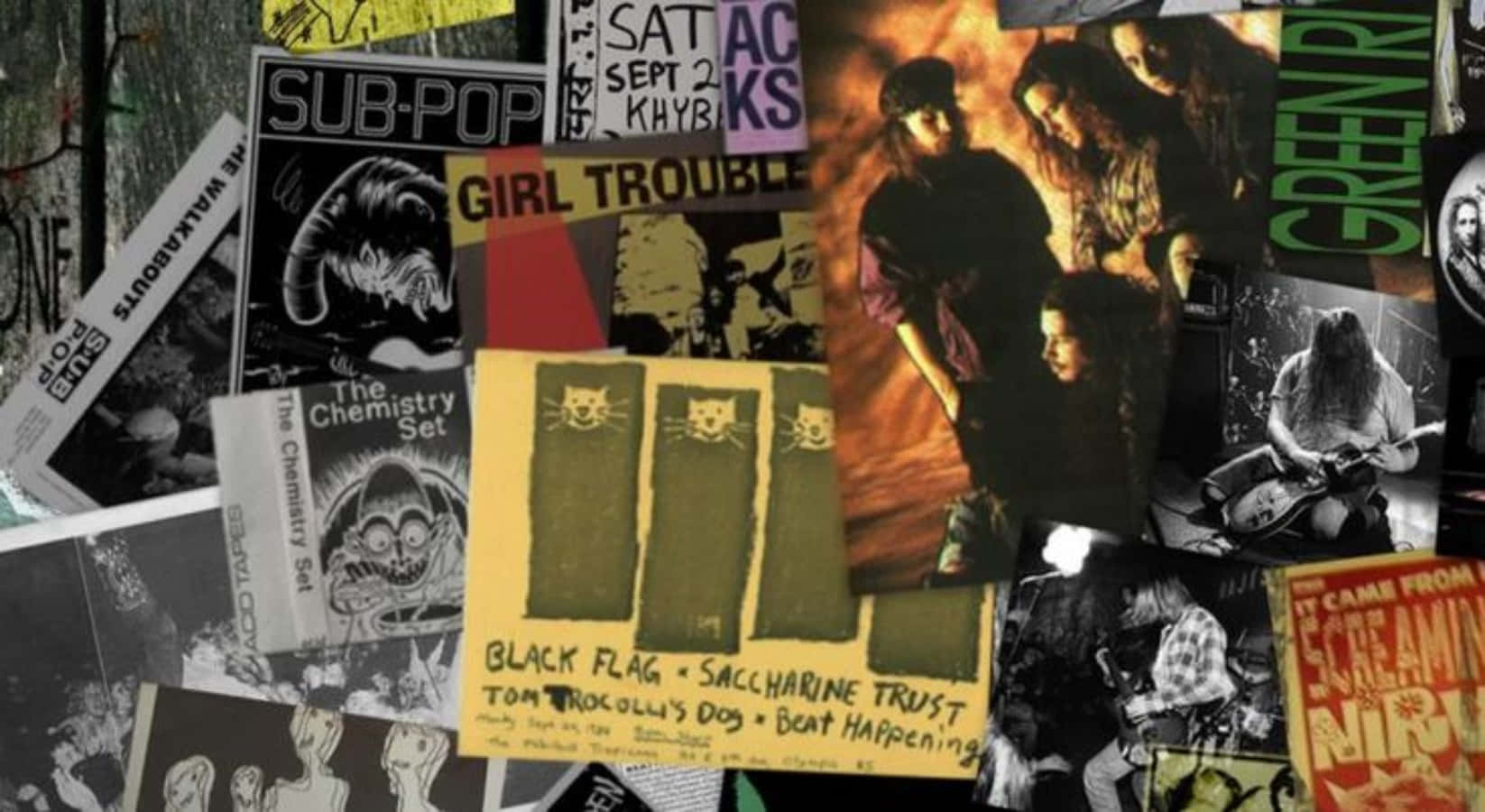 Rockand Roll Estética Grunge Dos Anos 90 Poster. Papel de Parede