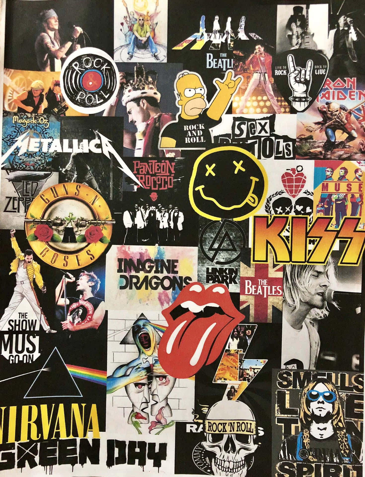 Rockcollage 90s Grunge Ästhetik Wallpaper