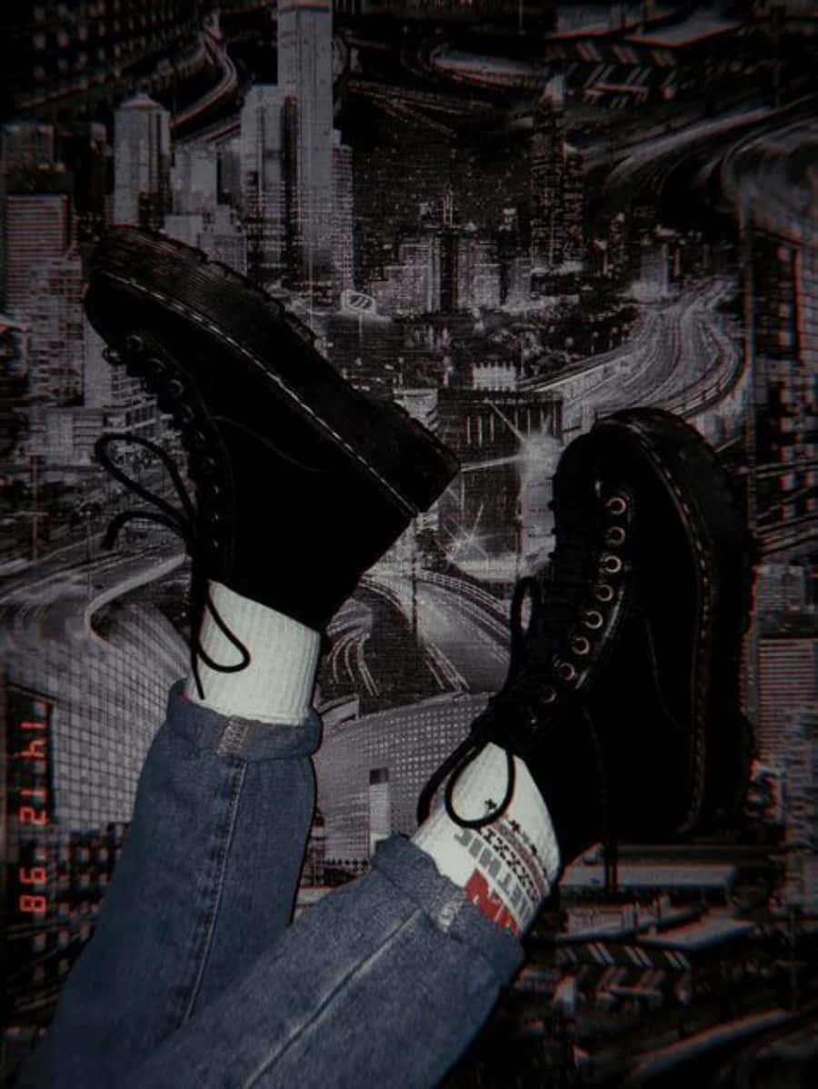Black Shoes 90s Grunge Aesthetic Wallpaper