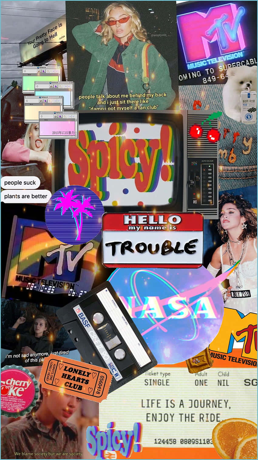 90s Nostalgie Collage Achtergrond