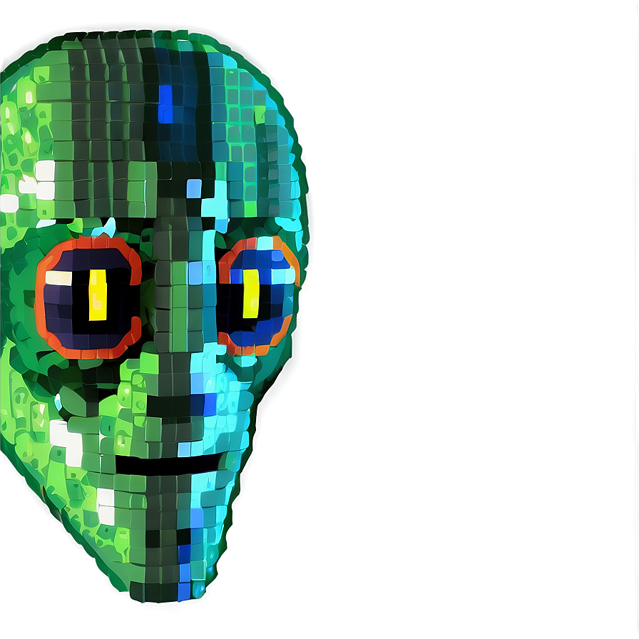 90s Pixelated Alien Png Vak PNG