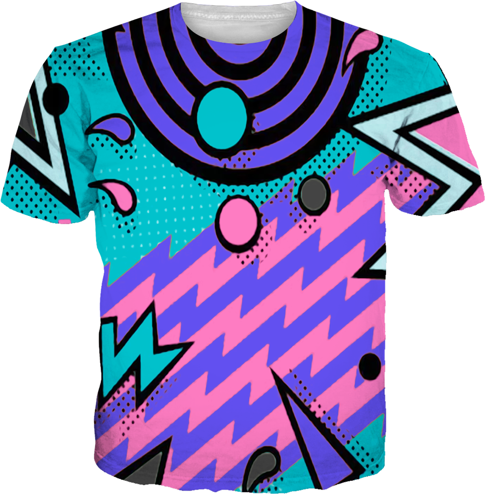 90s Retro Style T Shirt Design PNG